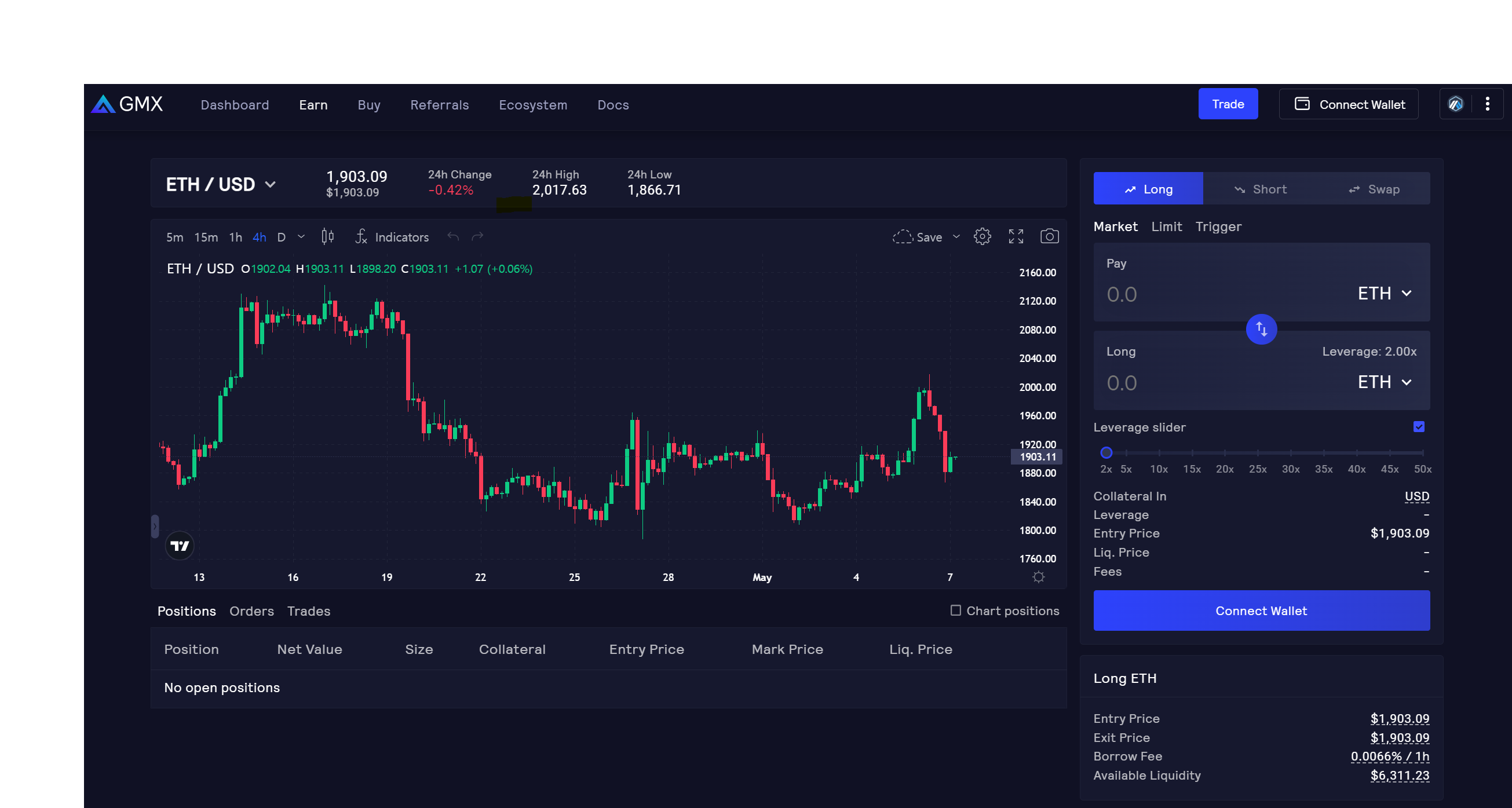 dYdX zk rollup order book trading interface