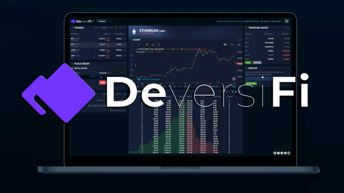 DeversiFi zk-rollup order book trading interface