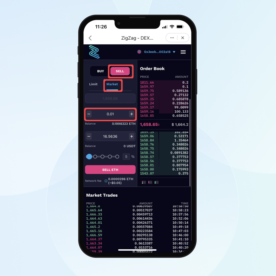 zkSync Era order book trading interface