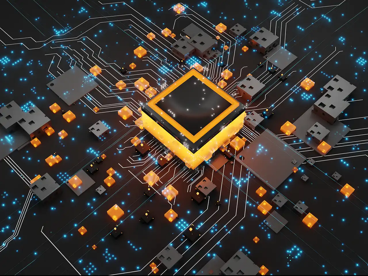 Futuristic blockchain data center with GPU, FPGA, and ASIC chips accelerating zk rollup proof generation